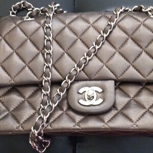 Cavier LEATHER Designer Bag ,shoulder ,Checkered White an Black Designer Clutch